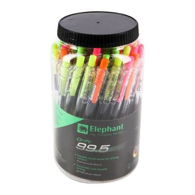 ปากกาหมึกน้ำเงิน ELEPHANT รุ่น DRIFT 99.5 ขนาด 0.5 มม. (แพ็ก 50 ด้าม) หลายสี