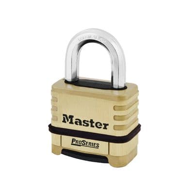 กุญแจแบบรหัส 4 หลัก คล้องคอสั้นเหล็กชุบโบรอนคาร์ไบด์ MASTER LOCK รุ่น 1175EURD ขนาด 58 มม. สีทอง