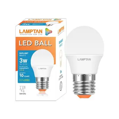 หลอดไฟ LED 3 วัตต์ Daylight LAMPTAN รุ่น Ball E27