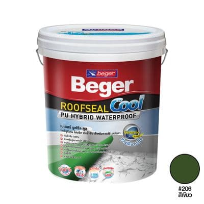 BEGER Acrylic Waterproof (Roofseal Cool PU Hybrid 206) 20 Kg., Green Color