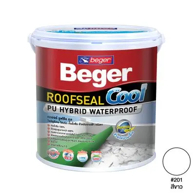 BEGER Acrylic Waterproof (Roofseal Cool PU Hybrid 201) 4 Kg., White Color