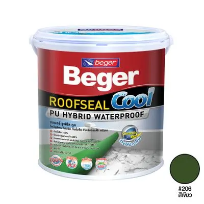 BEGER Acrylic Waterproof (Roofseal Cool PU Hybrid 206) 4 Kg., Green Color
