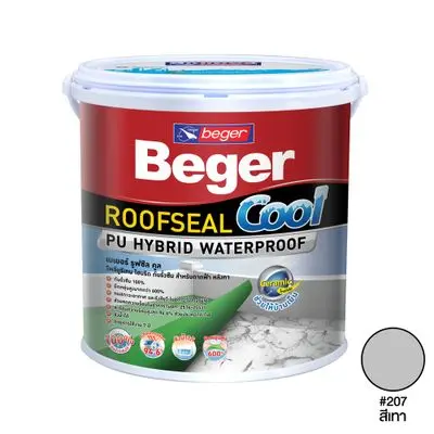 BEGER Acrylic Waterproof (Roofseal Cool PU Hybrid 207) 4 Kg., Grey Color