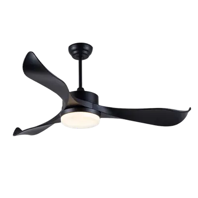Ceiling Fanlamp Plastic ABS Tri-Color (Remote Control) LUZINO WYD52-C04 Size 52 Inch Black