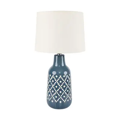 Table Lamp (E27x1) LUZINO NL11956 Size 26 x 26 x 48.5 CM. Cream - Blue