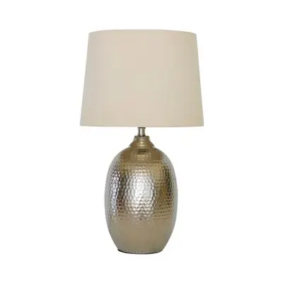 Table Lamp (E27x1) LUZINO NL10133 Size 29 x 29 x 50 CM. Cream - Silver