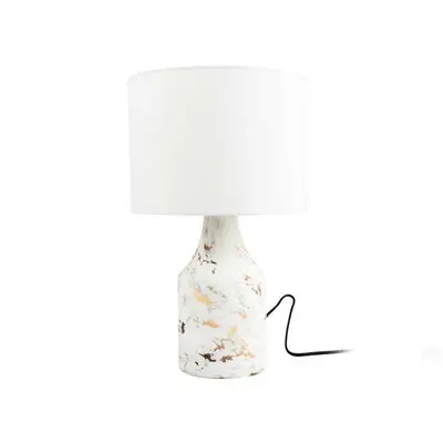 Table Lamp (E27x1) LUZINO LT3203-1 Size 25.5 x 25.5 x 43 CM. White - Gold