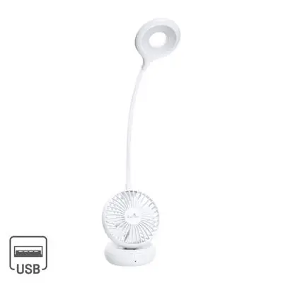 Study Lamp + Fan Rechargeable (LED 2.5W) LUZINO KN-L2793 Size 11 x 10.2 x 47.2 CM. White