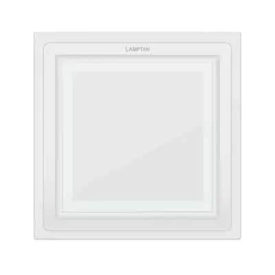 โคมดาวน์ไลท์หน้าเหลี่ยม 6 นิ้ว SQ LED 12 วัตต์ Warm White LAMPTAN รุ่น GLASS GLOW 12W/WW สีขาว