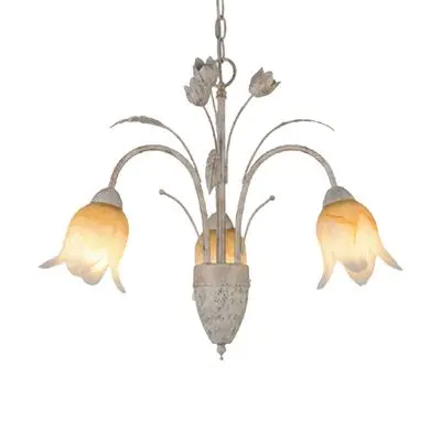 Glass Chandelier Lamp HI-TEK PADUA HFDVE00001  (E14x3) White - Ombre