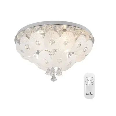 LUZINO Ceiling Lamp Tri-Color LED 18W+E14x6 with Remote Control (22459), Clear Color