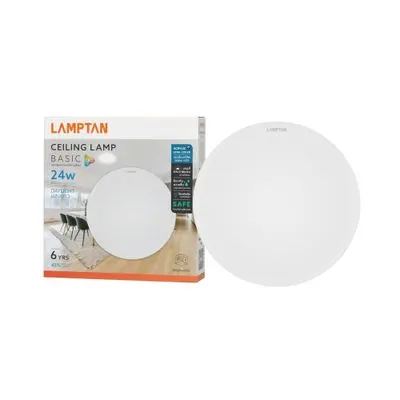 โคมไฟเพดานอะคริลิก LED 24W Daylight LAMPTAN รุ่น Basic 24W/Daylight สีขาว