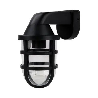 LUZINO Wall Outdoor Lamp E27x1 (GD-PW019-E27-BK), Black - Clear Color