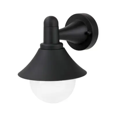 LUZINO Wall Outdoor Lamp E27x1 (GD-PW017-E27-BK), Black - Clear Color