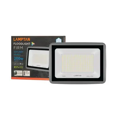 โคมฟลัดไลท์ LED 200W Daylight LAMPTAN รุ่น Firm 200W/DL สีเทา