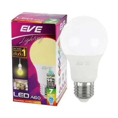 Bulb LED E27 7 W Warm White EVE LIGHTING LED A60 7W