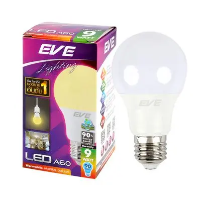 Bulb LED 9 W Warm White EVE LIGHTING LED A60 E27