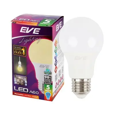 Bulb LED 5 W Warm White EVE LIGHTING LED A60 E27