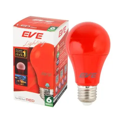 LED Bulb E27 EVE LIGHTING A60 COLOR Power 6 W Red