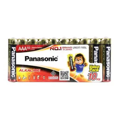 Battery Alkaline AAA PANASONIC LR03T/10SL (Pack 10 Pcs.) Gold