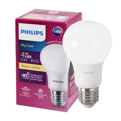LED Bulb 4 W Warm White PHILIPS LEDBULB 4W E27