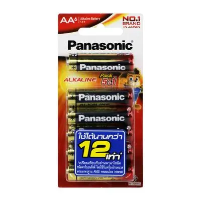 Bettery Alkaline PANASONIC LR6T/6BN1F Size AA (Pack 5 + 1 Pcs.)