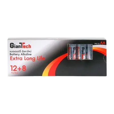 Battery Alkaline GIANTTECH LR6 AA (Pack 12 Free 8 Lump)