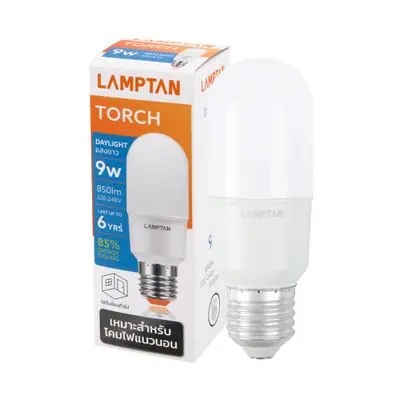 หลอดไฟ LED 9 วัตต์ Daylight LAMPTAN รุ่น TORCH E27