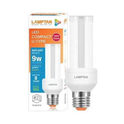 หลอดไฟ LED 9 วัตต์ Daylight LAMPTAN รุ่น U TYPE E27