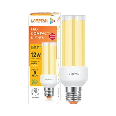 หลอดไฟ LED 12 วัตต์ Warm White LAMPTAN รุ่น U TYPE E27