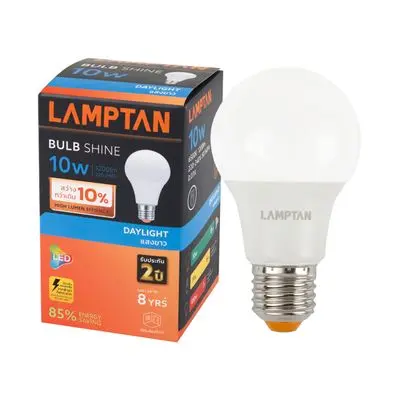 หลอดไฟ LED 10 วัตต์ Daylight LAMPTAN รุ่น SHINE E27