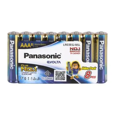 Battery Alkaline PANASONIC EVOLTA LR03EG/8SL Size AAA (8 Pcs.) Blue