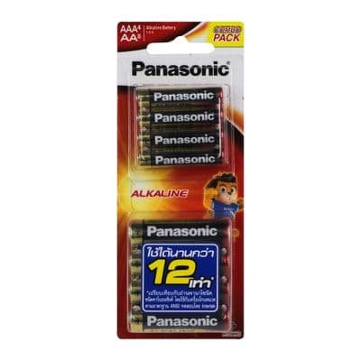 Battery Alkaline PANASONIC K-KJL12TA Size AA (8 Pcs.) + AAA (4 Pcs.) Red