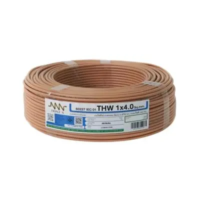 Electric Cable (Cutting per meter) NNN IEC 01 THW Size 1 x 4.0 Sq.mm. x 1 meter Brown