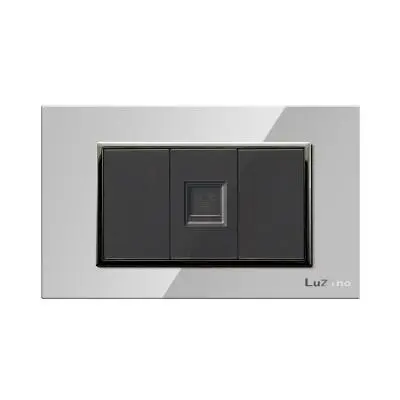 Tel Socket 8P 4C LUZINO Glass A85-E01-SV Silver - Black