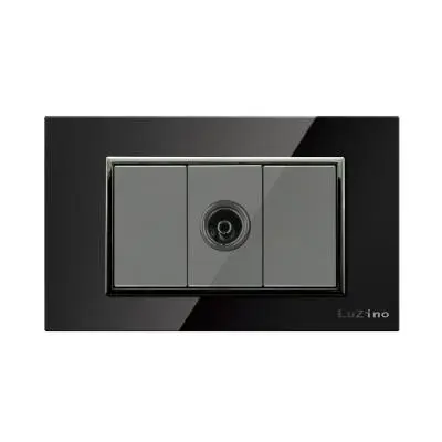 TV Socket LUZINO Glass A85-E03-BK Black - Silver