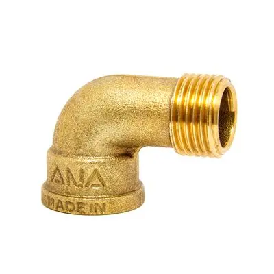ข้องอ ทองเหลือง (ตัวผู้-ตัวเมีย) ANA รุ่น ก5N322-9-015-010-5-P ขนาด 1/2 นิ้ว สีทองเหลือง