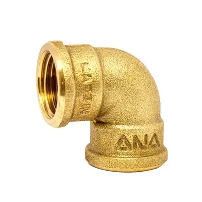 ข้องอ ทองเหลือง (ตัวเมีย-ตัวเมีย) ANA รุ่น ก5I314-9-015-010-5-P ขนาด 1/2 นิ้ว สีทองเหลือง