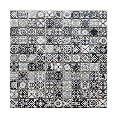 KASSA Crystal Mosaic (KMS-CH08) 30 x 30 cm White - Black