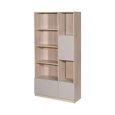 5 Level Shelf With 3 Doors KASSA Size 80 cm Light Brown