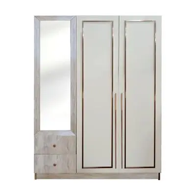 Wardrobe With 3 Doors With Drawers KASSA Size 135 cm Maple Soft