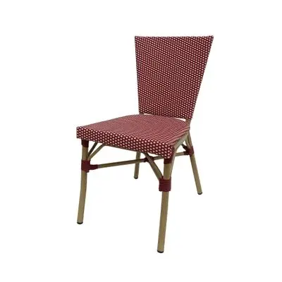 FONTE PVC Fabric Chair French Bistro (C-230502), White - Red