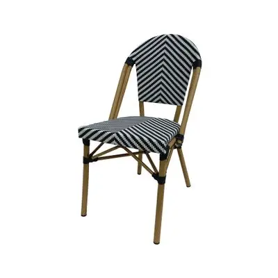 FONTE PVC Fabric Chair French Bistro (C-230560), White - Black