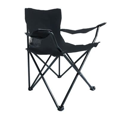 FONTE Camping Foldable Chair With 1 Cup Holder (23UTRC4002), Black
