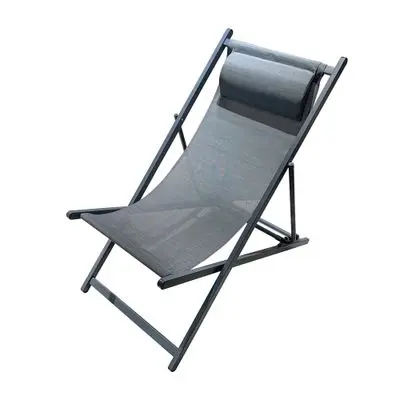 FONTE Steel Beach Chair 4 Adjustable levels (200123-Blue), Blue-Grey