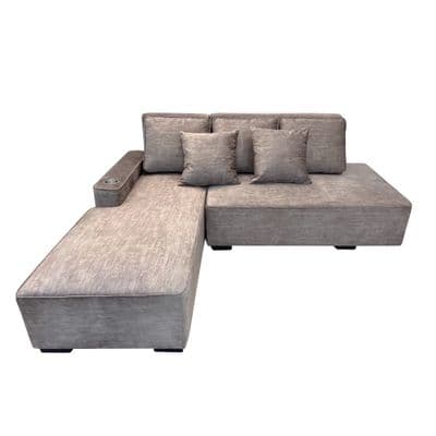 KASSA L-Shape Left Fabric Sofa (DAVE), 220 cm., Light Brown Color