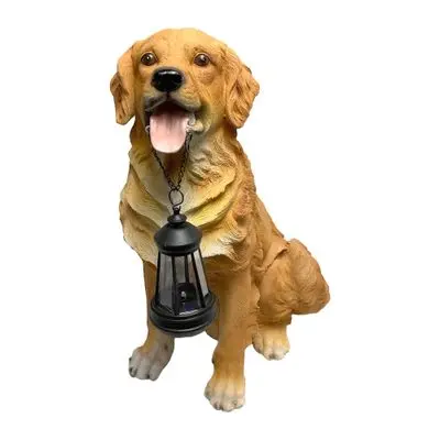 FONTE Polyresin Golden Retriever Dog with Solar Light (DD240591)