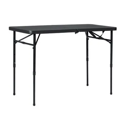 FONTE Folding Table with Height Adjustable Leg (NT5115), 100 x 50 x 70.9 cm., Black Color