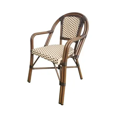Aluminum Wicker Chair Lise FONTE ABL-43 Cream - Brown