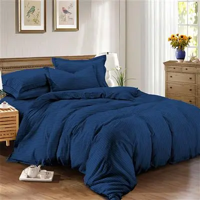 ผ้าปูที่นอน ผ้าไมโครเทค KASSA HOME รุ่น EMBOSS ขนาด 3.5 ฟุต (ชุด 3 ชิ้น) สีน้ำเงิน